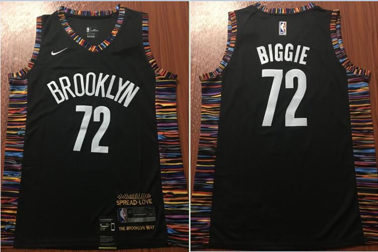 Men Brooklyn Nets 72 Biggie Black Nike Game NBA Jerseys
